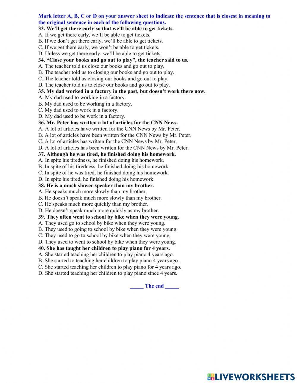 Ôn thi vào 10- đề 3 40tn- 20-21