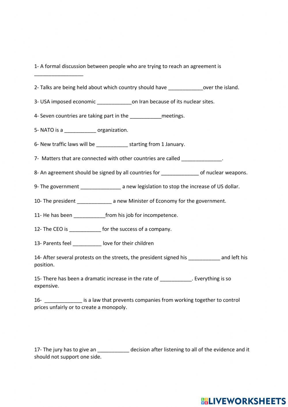 Professional Vocabulary