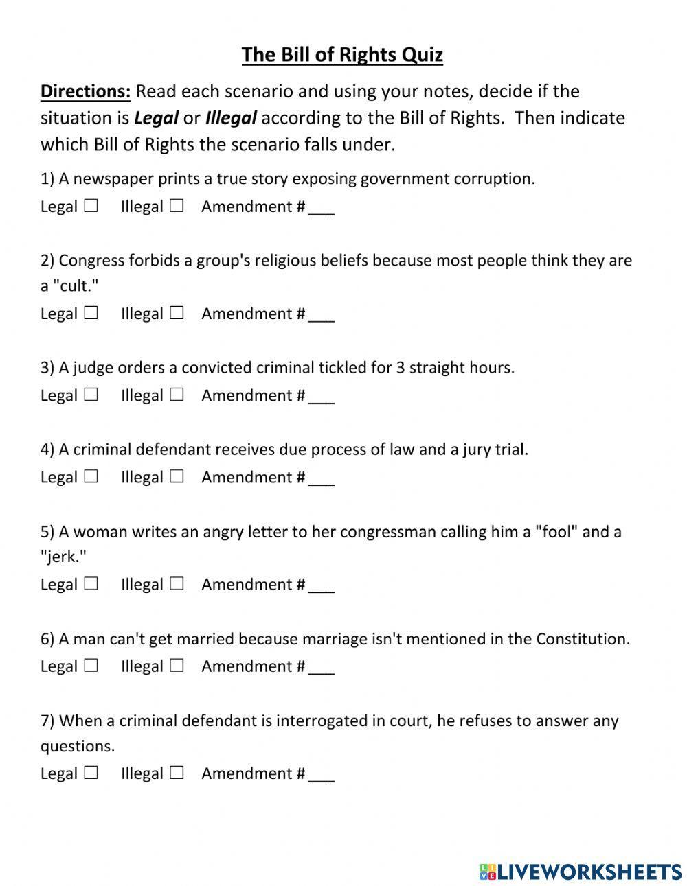The Bill of Rights Quiz