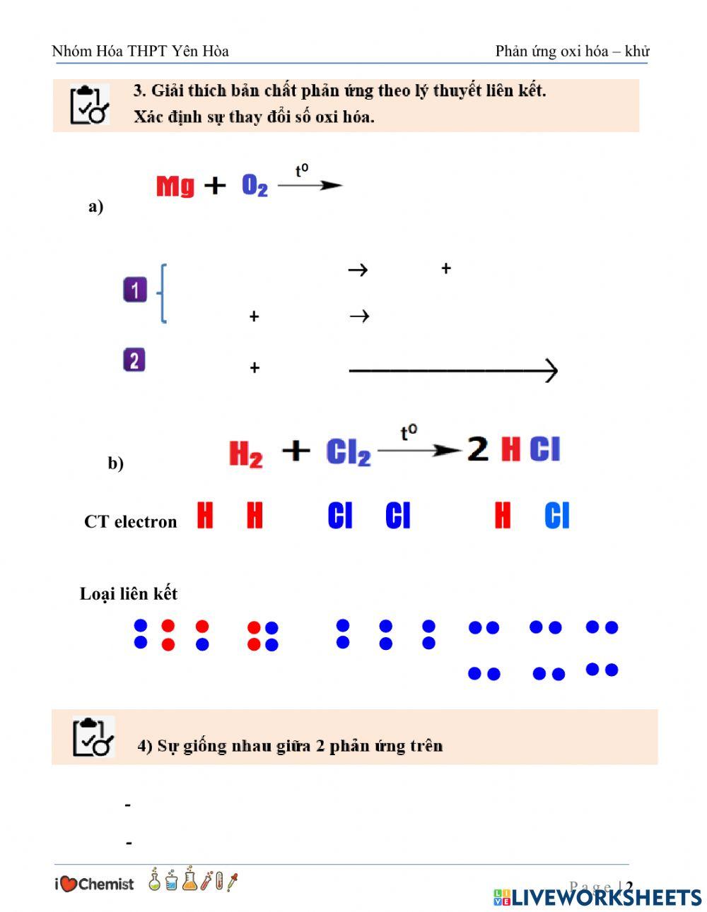 Phản ứng oxi hóa khử (lớp 8) và góc nhìn mới