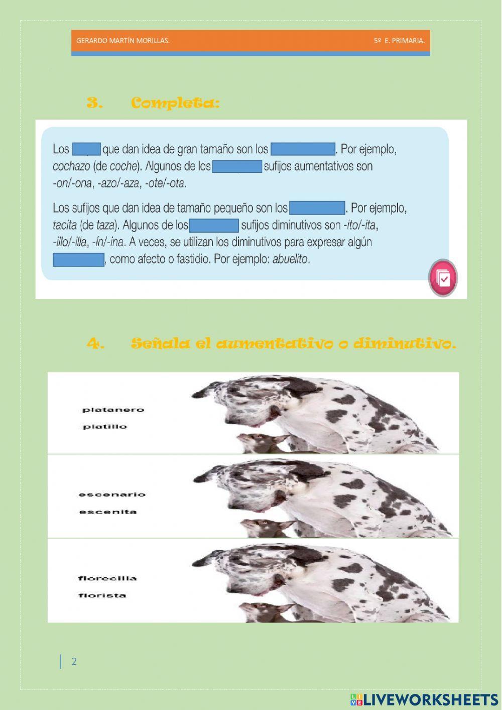 Taller de vocabulario. Ficha 8.