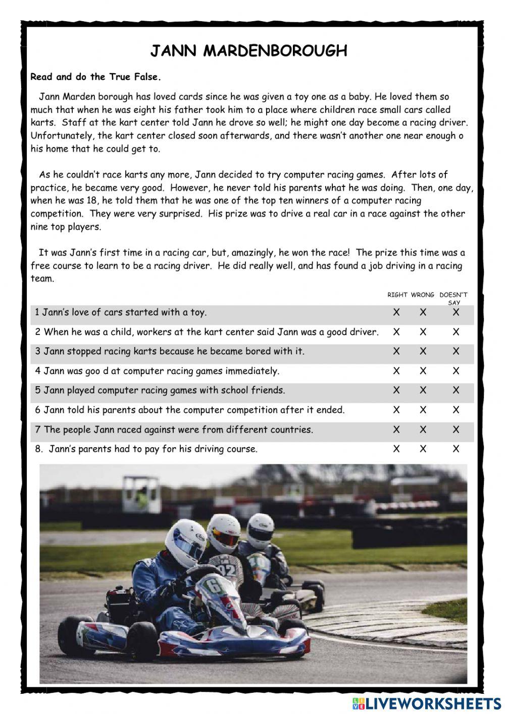 Jann Mardenborough KET Reader