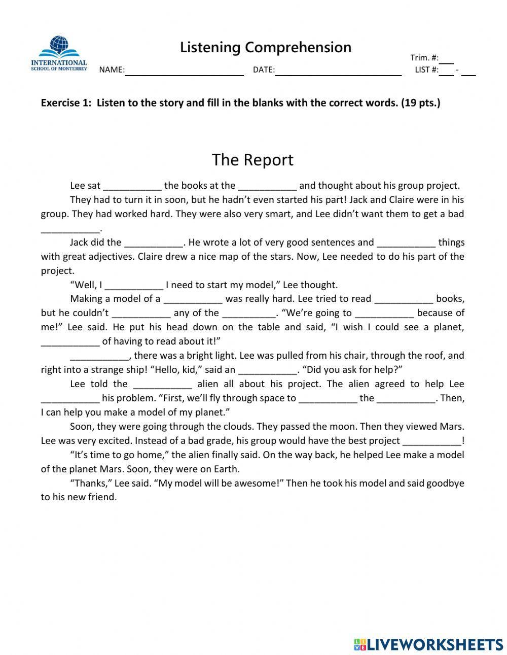 6-rc The Report Listening Comprehension