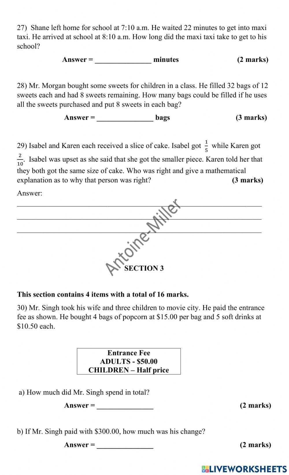 Std 5 Mathematics (long)