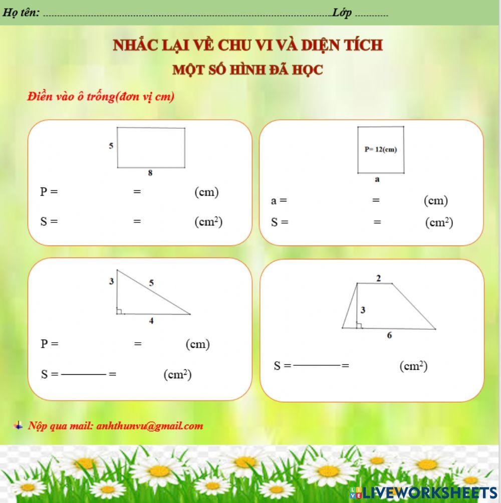 Chu vi và diện tích