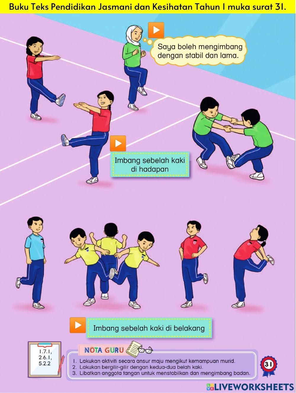 Pendidikan Jasmani dan Kesihatan Tahun 1 PdPR Minggu 41 Jumaat 3hb December 2021 - UNIT 4 TUNAS GIMNAS - Imbangan Stabil