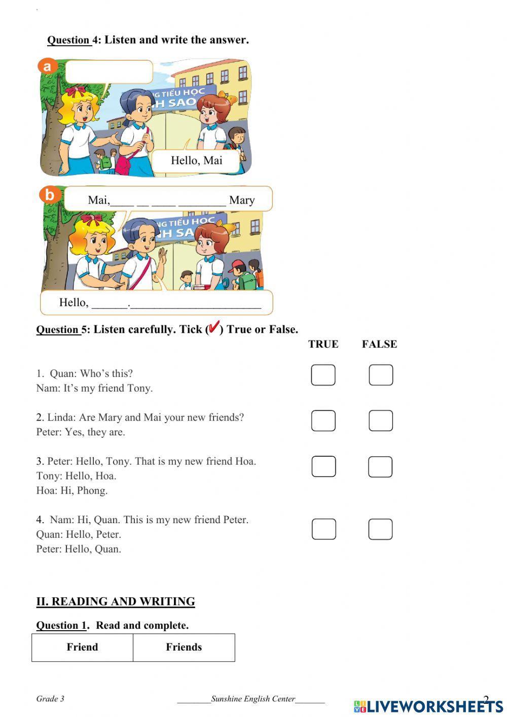 English  test 9  (unit 5)