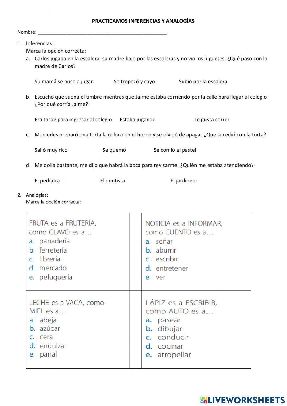 Inferencias y analogías