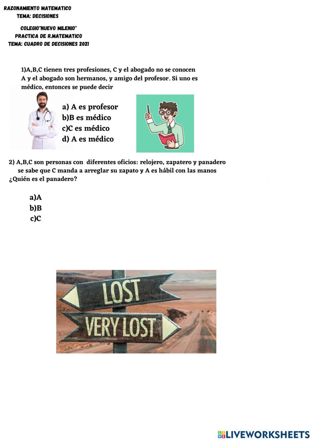 Cuadro de decisiones