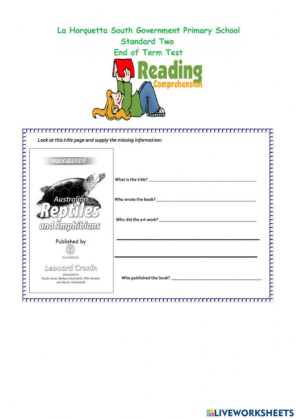 Comprehension Term 1  2021