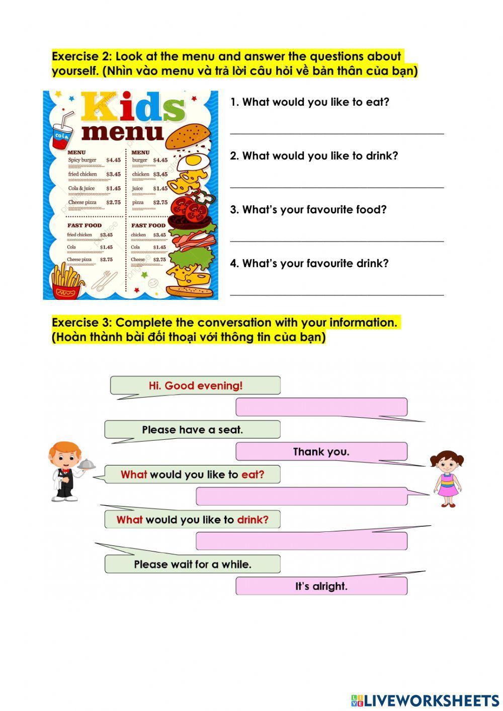 Unit 4 Would like to