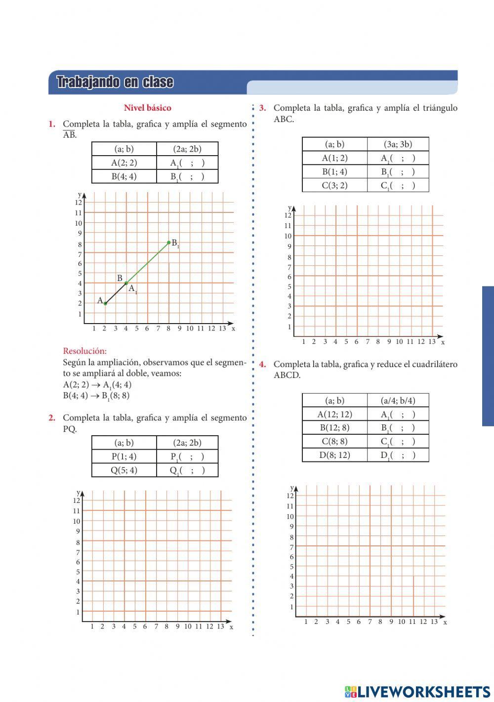 Reducción y ampliación en el plano
