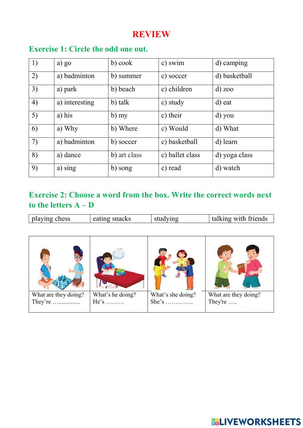 Pdf online worksheet: English 5 | Live Worksheets