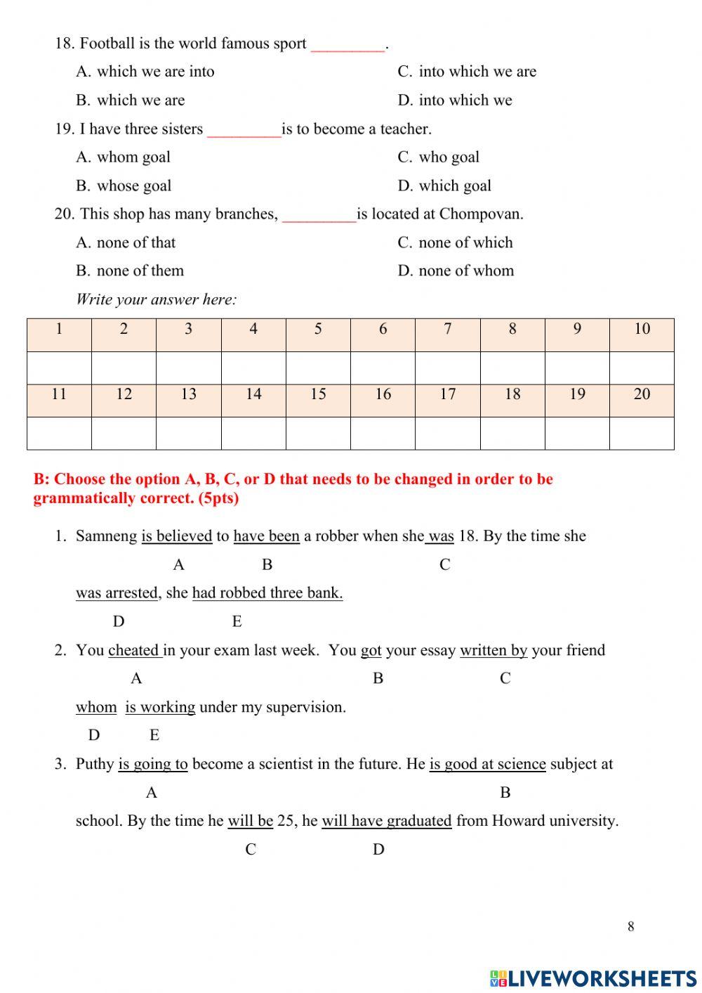 Final Level 7 Grammar