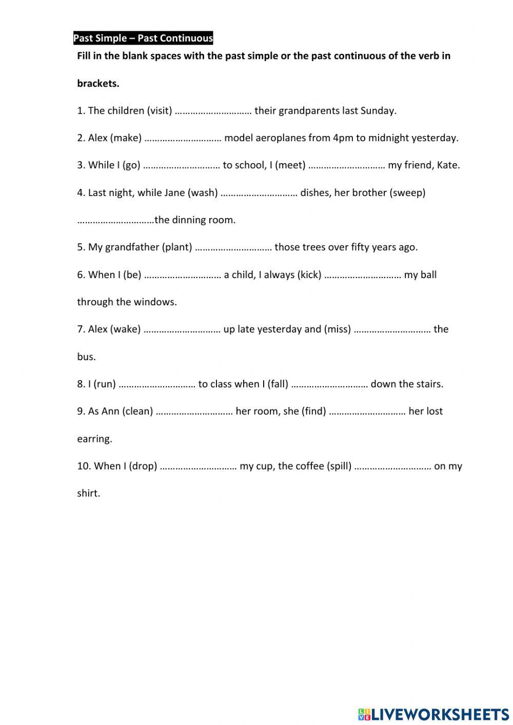 Past Simple - Past Continuous (1)