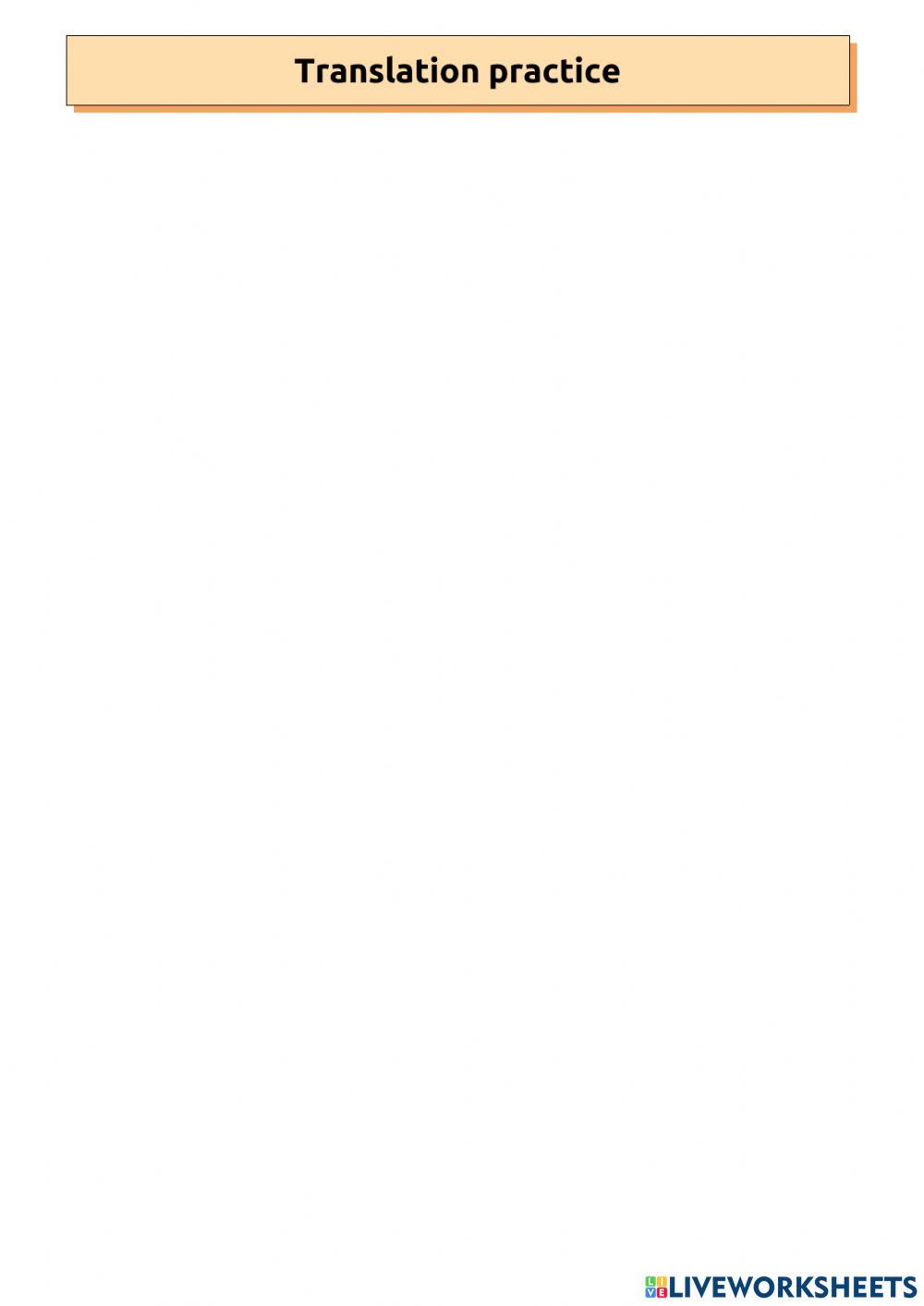 Translation: conditionals 1