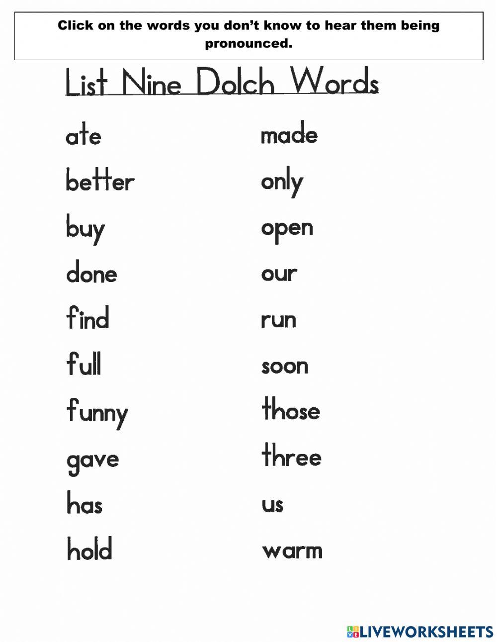 Word List