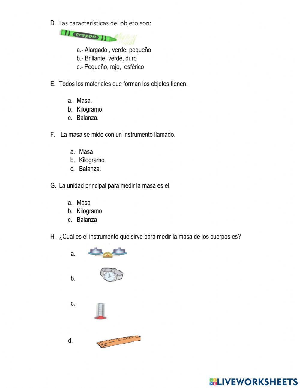 Examen de ciencias naturales