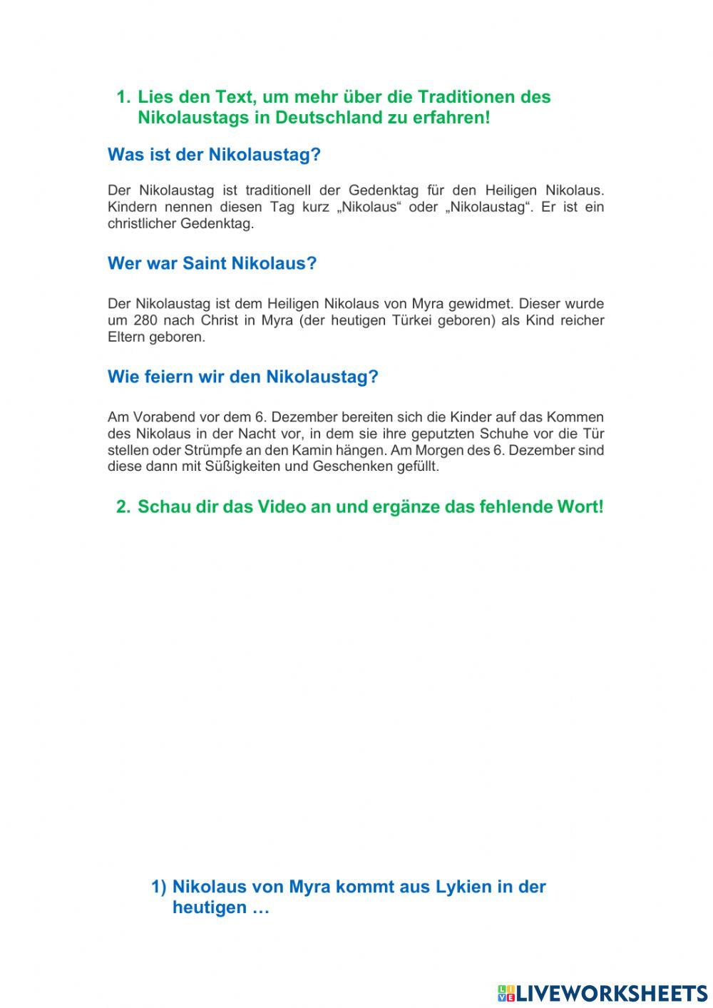 Heute ist der Nikolaustag