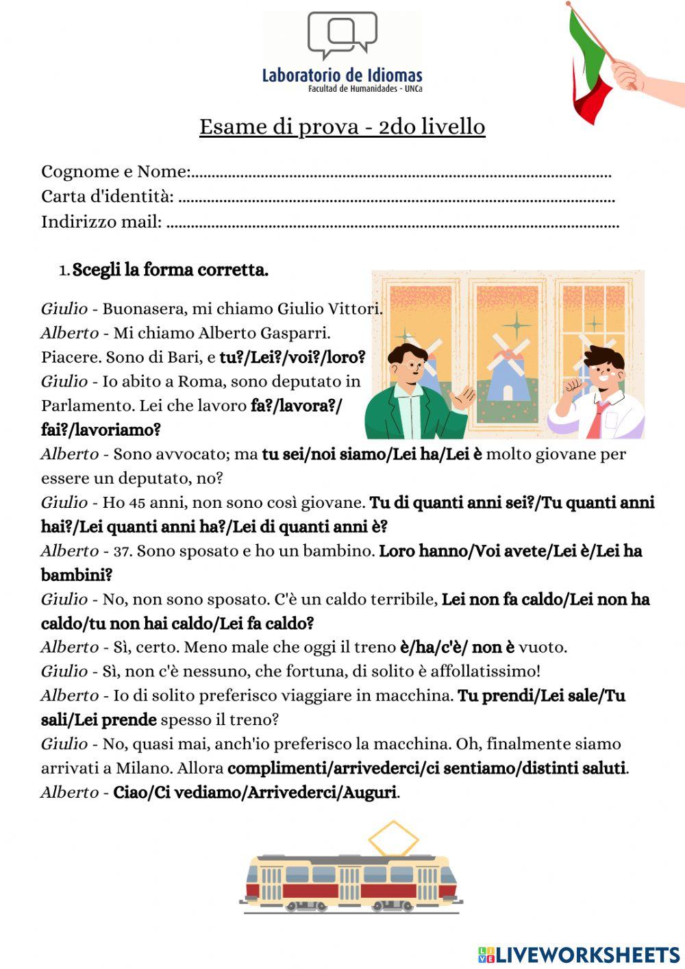Esame di prova 2do livello