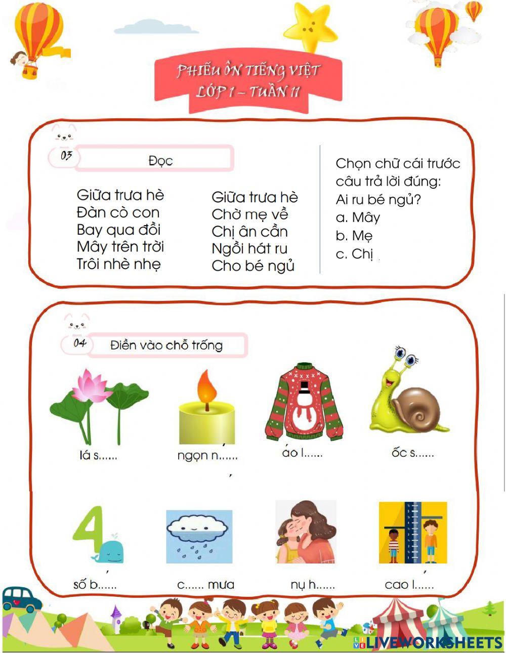 Ôn Tiếng Việt - Tuần 11