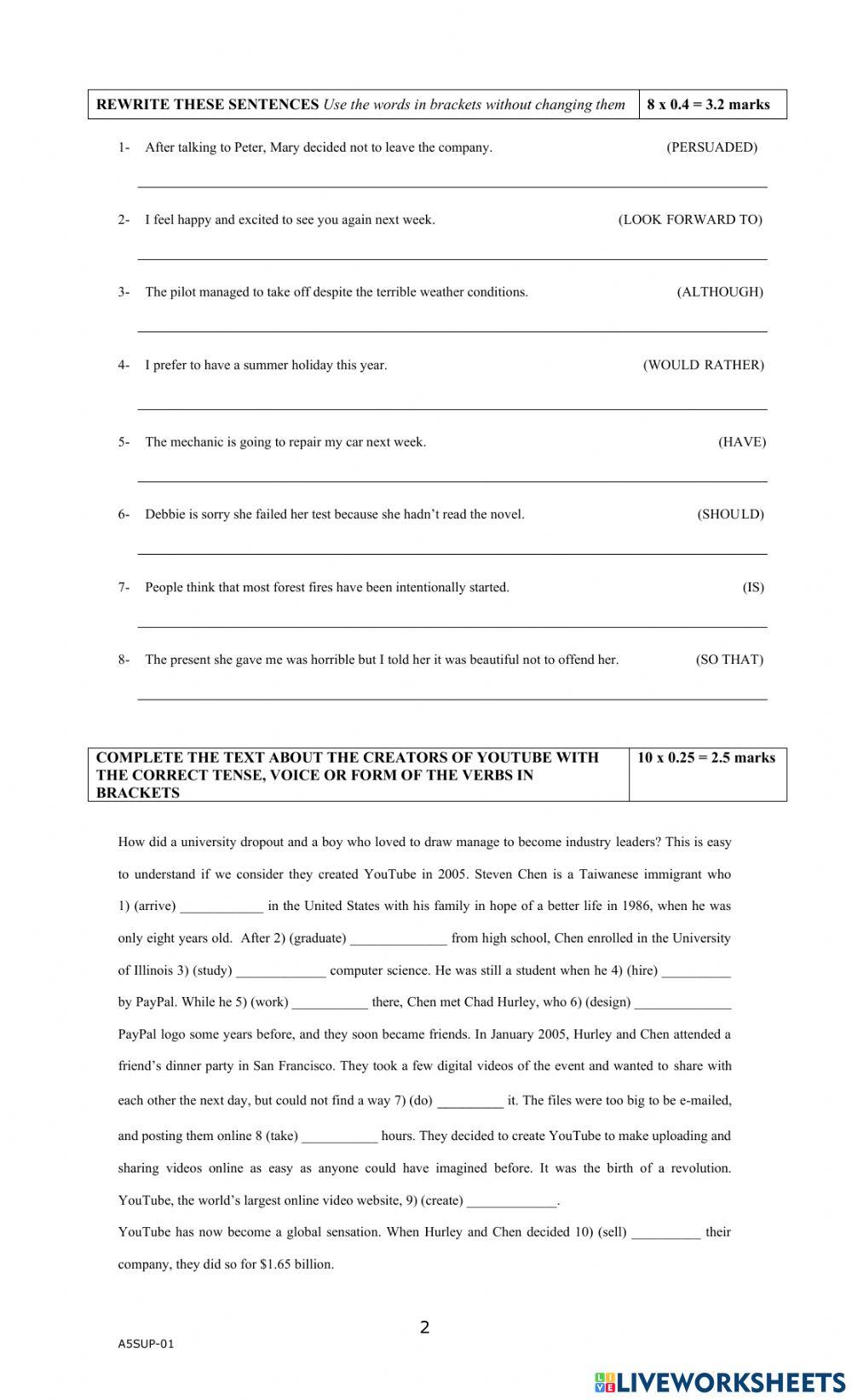 Superior Mock exam 2021