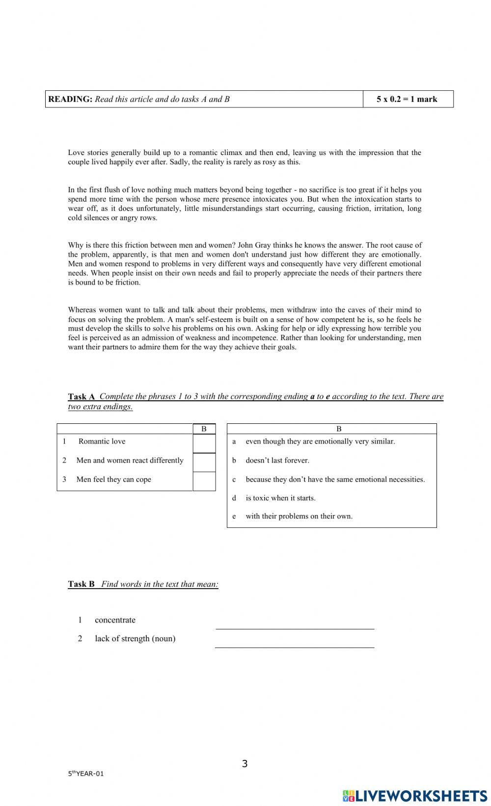 5Th Year Mock exam 2021
