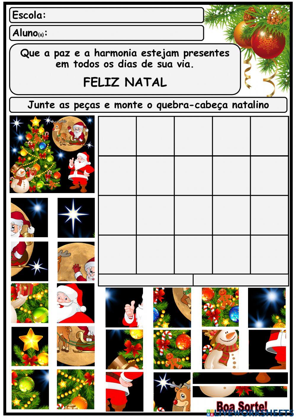 QUEBRA-CABEÇA DO NATAL. online exercise for