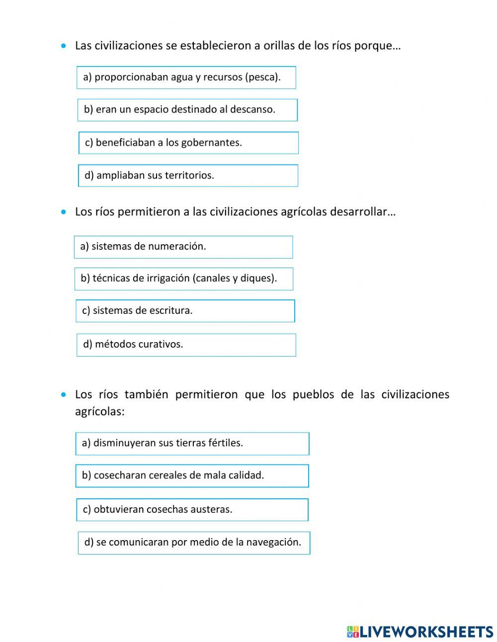 Civilizaciones agrícolas de Oriente y del Mediterráneo
