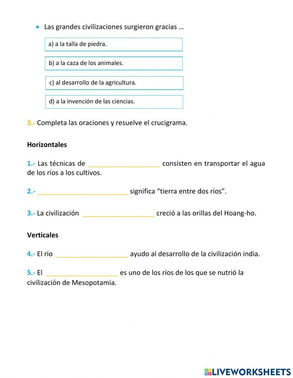 Civilizaciones agrícolas de Oriente y del Mediterráneo