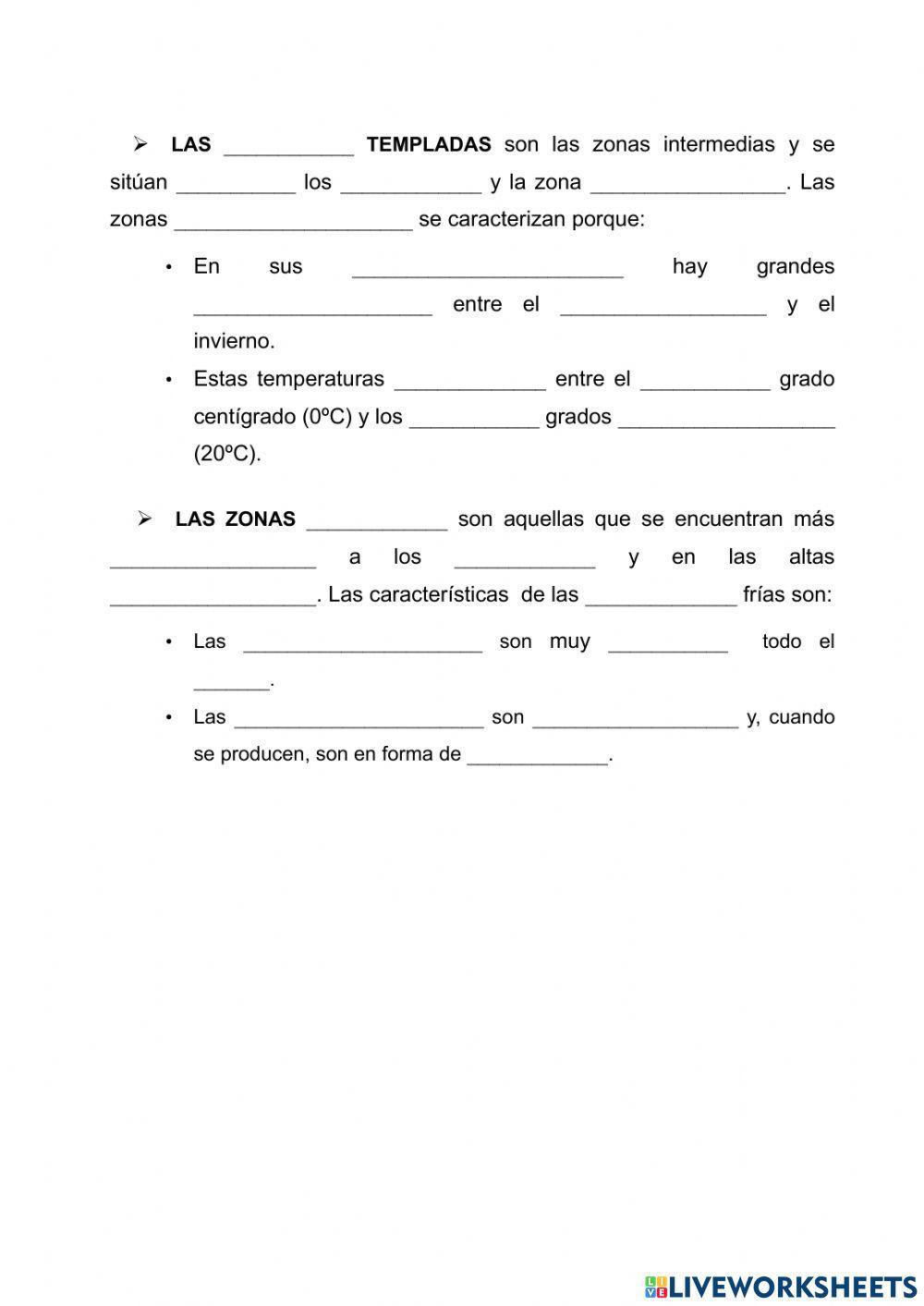 Las zonas climáticas