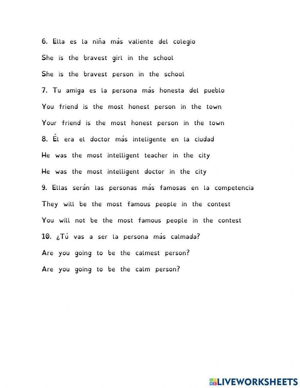 Comparativos y superlativos