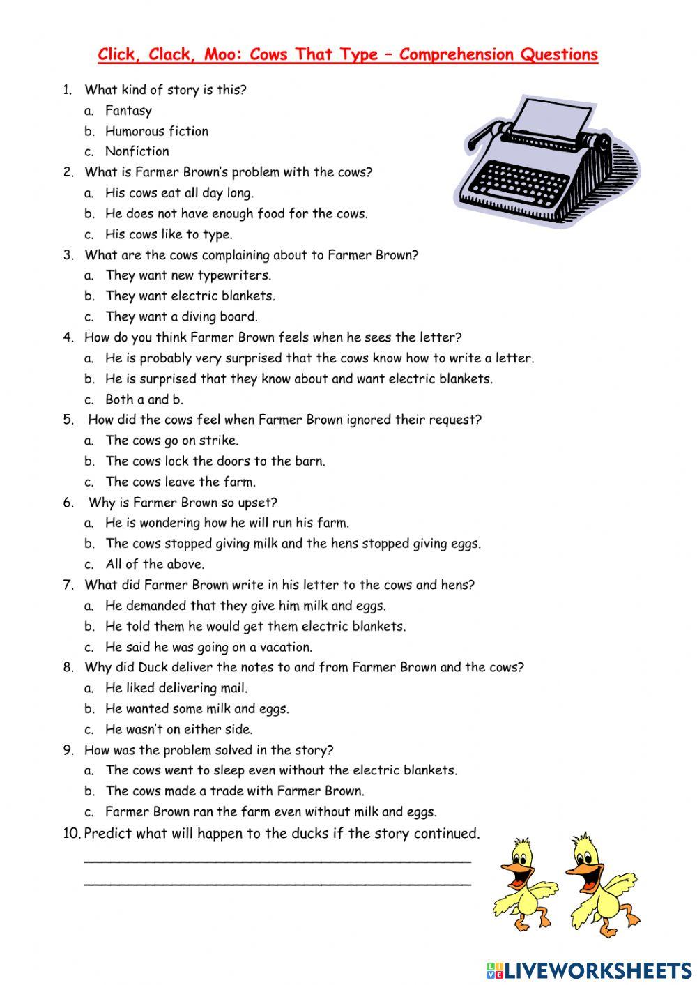 Click, clack, moo: cows that type