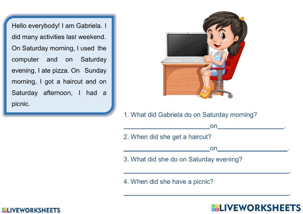 Reading 2 - ACTIVITIES 5TH