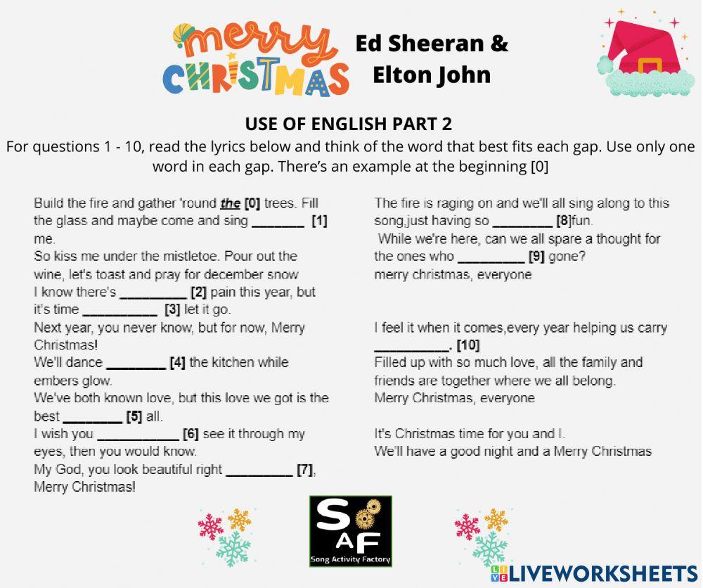 Merry Christmas - Ed Sheeran - Elton John - USE OF ENGLISH P2