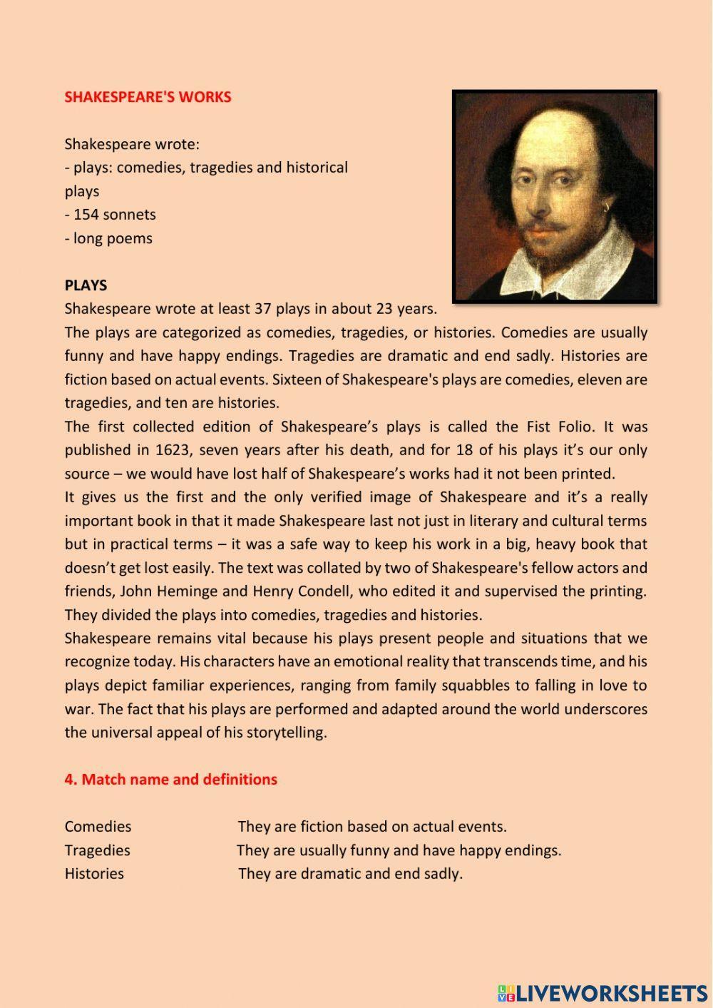 William Shakespeare life and works