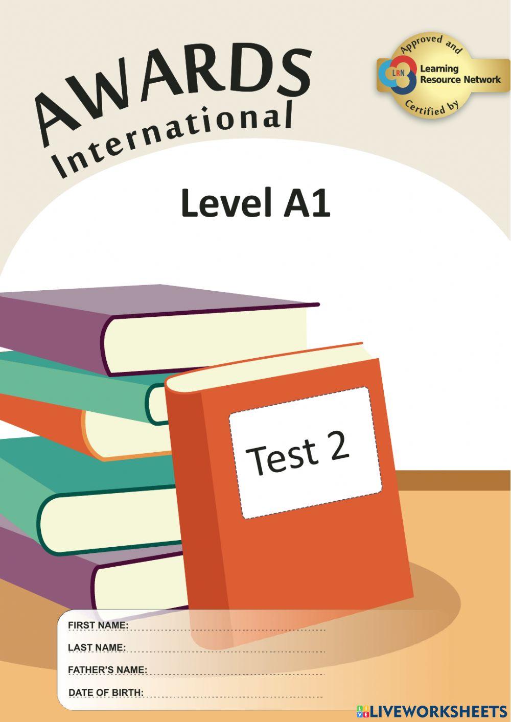 Awards Level A1 Test 2