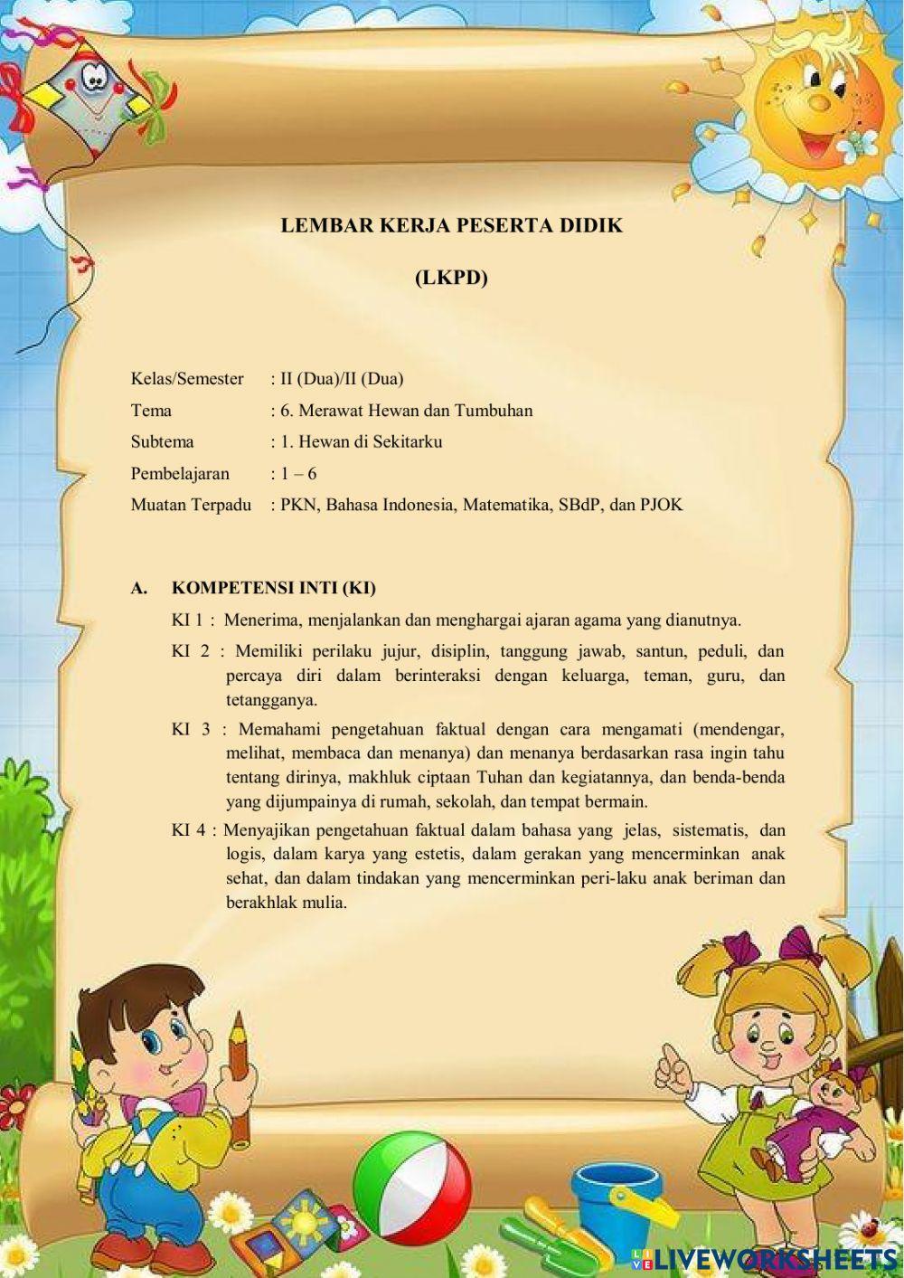 Lkpd interaktif kelas 2 tema 6 subtema 1