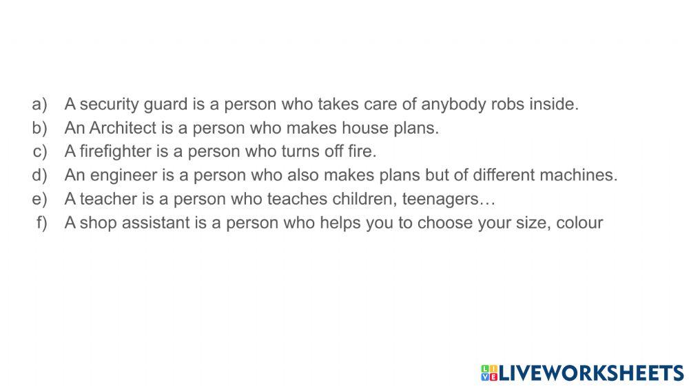 Jobs with definitions