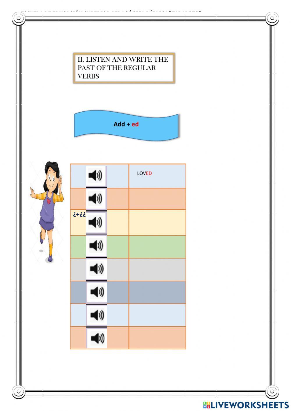 Regular verbs-SIMPLE PAST