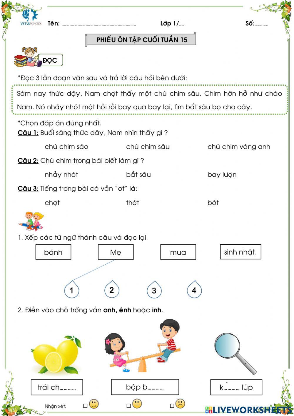 Bài tập cuối tuần 15