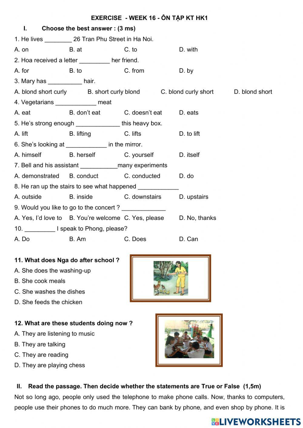 E8 - Revision Sem 1 - Practice W16