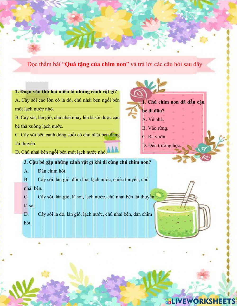 Quà tặng của chim non