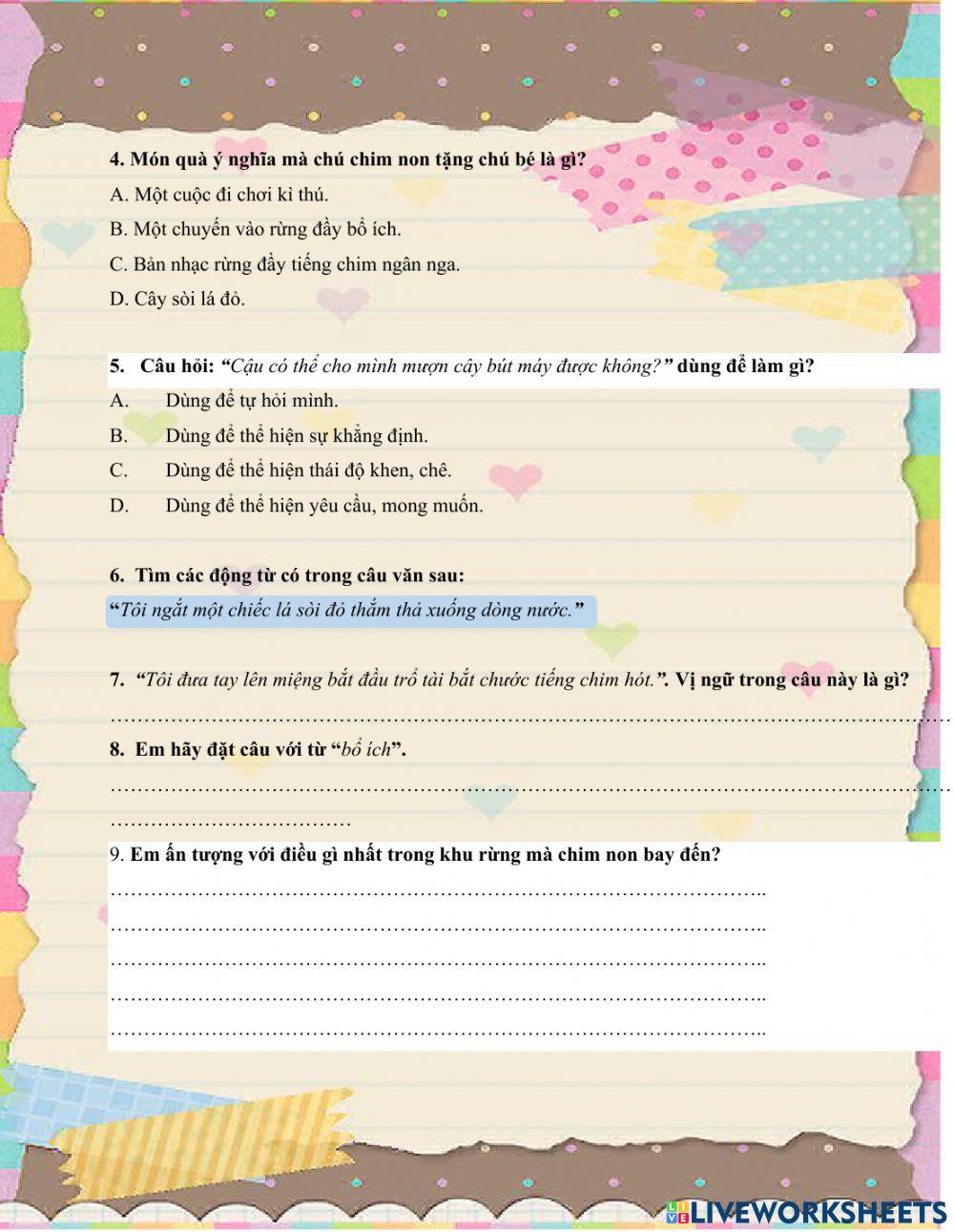 Quà tặng của chim non