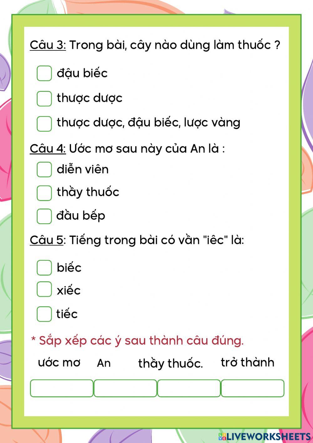 Ôn tập đọc hiểu