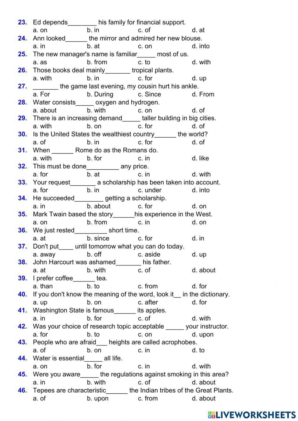 E9 - LUYỆN TẬP CHUYÊN ĐỀ GIỚI TỪ
