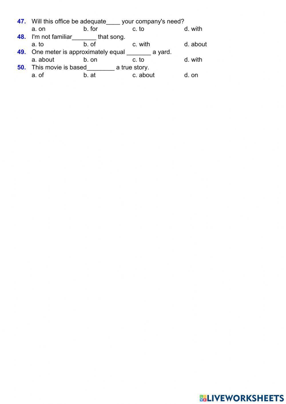 E9 - LUYỆN TẬP CHUYÊN ĐỀ GIỚI TỪ