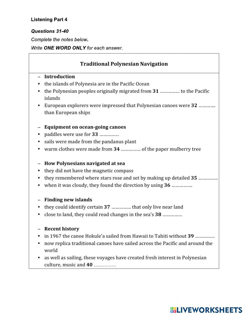 1st semester listening test