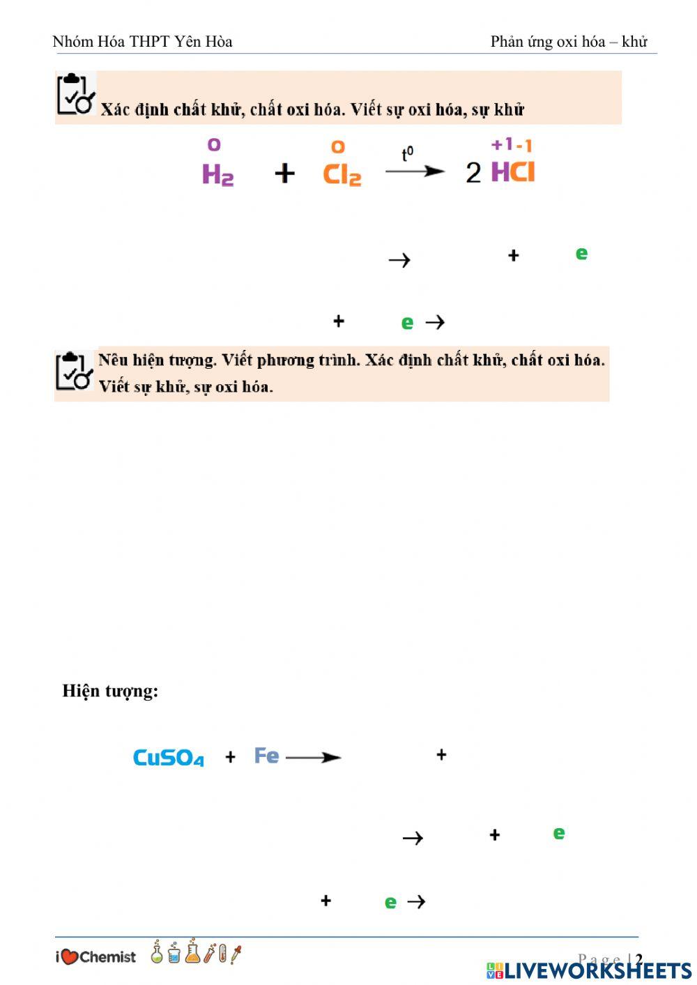 Phản ứng oxi hóa khử