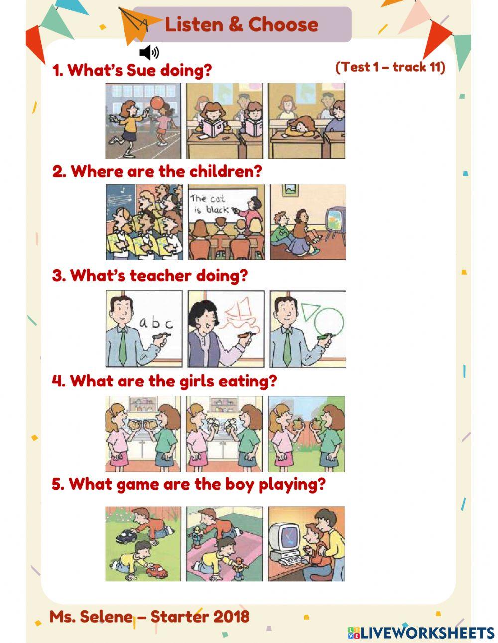 Starters 2018 - Test 1.3 - Listening - Part 3 (full)